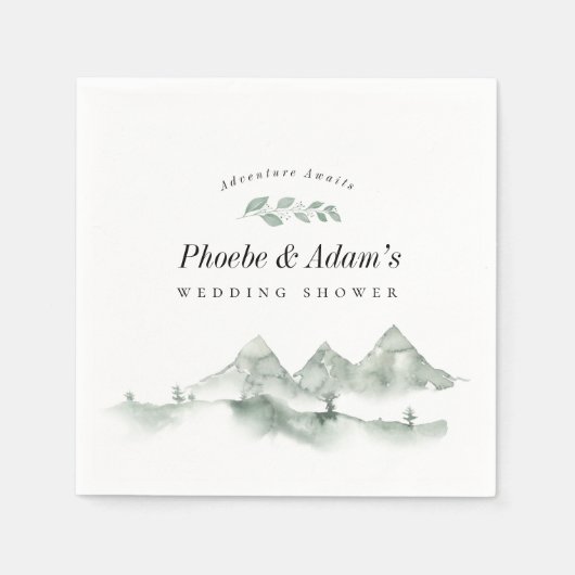 アドベンチャーマウンテン素朴ツカップルブライダルシャワー スタンダードカクテルナプキン (正面)