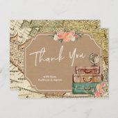 アドベンチャーマップ ブライダルシャワー 感謝カード 招待状 (正面/裏面)