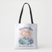 アドベンチャーママ 水彩画の山々 - 世界最高のガイド トートバッグ (正面)