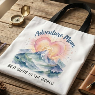 アドベンチャーママ 水彩画の山々 - 世界最高のガイド トートバッグ
