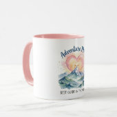 アドベンチャーママ 水彩画の山 マグカップ (正面左)