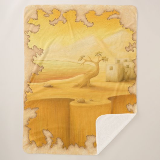 アドベンチャーモチーフ絵画の「世界の端」 シェルパブランケット (正面)