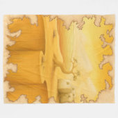 アドベンチャーモチーフ絵画の「世界の端」 フリースブランケット (正面(横))