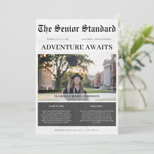 アドベンチャーユニークが新聞卒業写真を待つ 招待状 (スタンド正面)