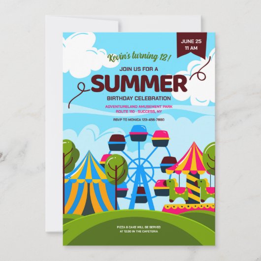 アドベンチャーランド 遊園地 ご招待状 招待状 (正面)