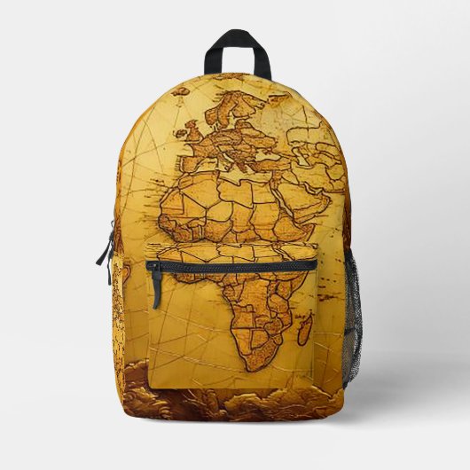 アドベンチャーレザールックバックパック プリントバックパック (正面)