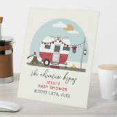 アドベンチャーレッドキャンパーランバージャックベビーシャワー 台座サイン (インサイチュ)