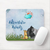 アドベンチャーワアウェイズウォーターカラーサファリジャングル動物 マウスパッド (マウス)