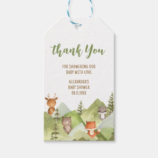アドベンチャーワアウェイズウッドランドアニマルズメッセージカード ギフトタグ (正面)