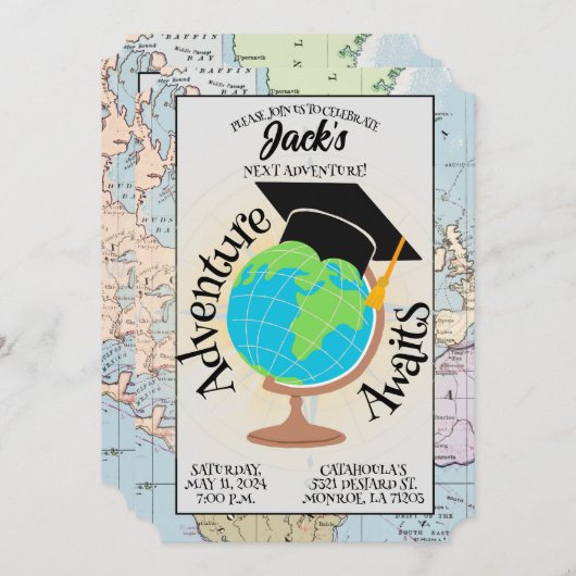 アドベンチャーワアウェイズエクセシションパーティー招待状 招待状 (正面/裏面)