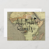 アドベンチャーワアウェイズオールドワールドマップハガキ ポストカード (正面/裏面)
