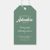 アドベンチャーワアウェイズカップルベビーシャワー山 ギフトタグ (正面)