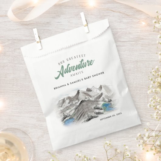 アドベンチャーワアウェイズカップルベビーシャワー山 フェイバーバッグ (クリップ留めされた状態)