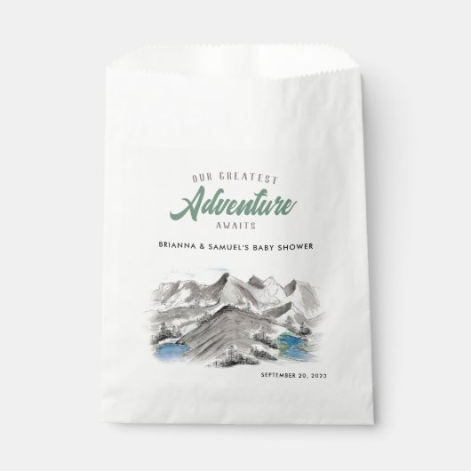 アドベンチャーワアウェイズカップルベビーシャワー山 フェイバーバッグ (正面)