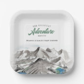 アドベンチャーワアウェイズカップルベビーシャワー山 ペーパープレート (正面)