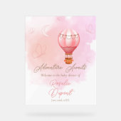 アドベンチャーワアウェイズガールベビーシャワー歓迎サイン アクリルサイン (正面)