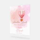 アドベンチャーワアウェイズガールベビーシャワー歓迎サイン アクリルサイン (傾斜)