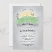 アドベンチャーワアウェイズグリーンマウンテンズベビーシャワー 招待状 (正面)