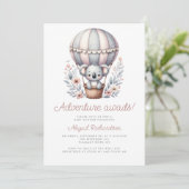アドベンチャーワアウェイズコアラベアバルーン赤ちゃんシャワー 招待状 (スタンド正面)