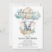 アドベンチャーワアウェイズバルーンエレファントブルーボーイ 招待状 (正面)