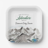 アドベンチャーワアウェイズフォレストベビーシャワー山 ペーパープレート (正面)