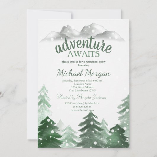 アドベンチャーワアウェイズフォレストマウンテンズスノー引退 招待状 (正面)