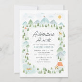 アドベンチャーワアウェイズフォレストマウンテンベビーシャワー 招待状 (正面)