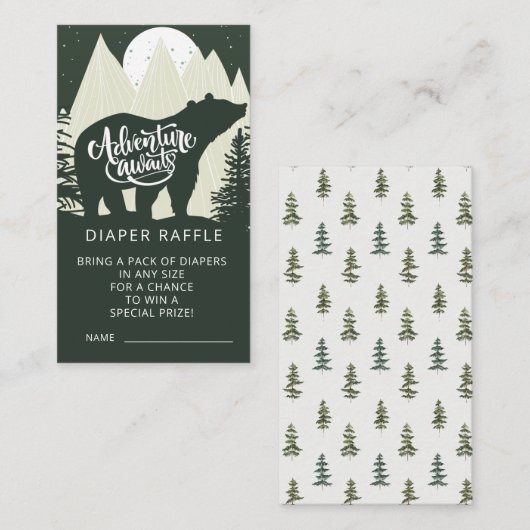 アドベンチャーワアウェイズベアーオムツラッフル エンクロージャーカード (正面/裏面)