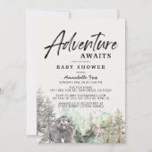 アドベンチャーワアウェイズマウンテンベアーベビーシャワー 招待状 (正面)