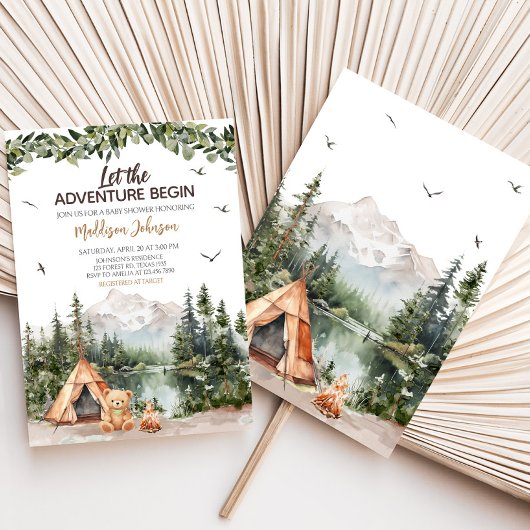 アドベンチャーワアウェイズマウンテンベビーシャワー 招待状