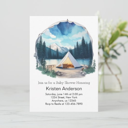 アドベンチャーワアウェイズムーンライトキャノピーベイビーシャワー 招待状 (スタンド正面)