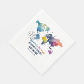 アドベンチャーワアウェイズワールドマップトラベルベビーシャワー スタンダードランチョンナプキン (角)