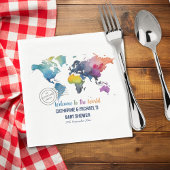 アドベンチャーワアウェイズワールドマップトラベルベビーシャワー スタンダードランチョンナプキン