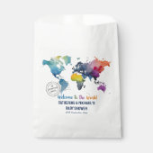 アドベンチャーワアウェイズワールドマップトラベルベビーシャワー フェイバーバッグ (正面)
