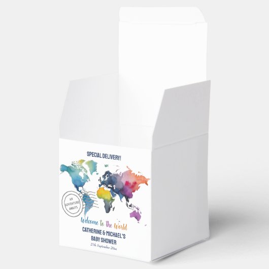 アドベンチャーワアウェイズワールドマップトラベルベビーシャワー フェイバーボックス (オープン)
