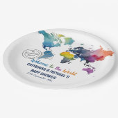 アドベンチャーワアウェイズワールドマップトラベルベビーシャワー ペーパープレート (アングル)