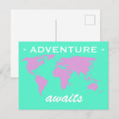 アドベンチャーワアウェイズワールドマップハガキ ポストカード (正面/裏面)