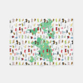 アドベンチャーワアウェイズワールドマップビークル フリースブランケット (正面(横))