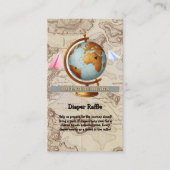 アドベンチャーワアウェイズワールドマップベビーシャワー エンクロージャーカード (正面)