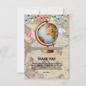 アドベンチャーワアウェイズワールドマップベビーシャワー サンキューカード (正面)