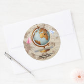 アドベンチャーワアウェイズワールドマップベビーシャワー ラウンドシール (封筒)