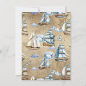 アドベンチャーワアウェイドリーシップ航海のベビーシャワー 招待状 (裏面)