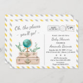 アドベンチャーワールド男女兼用トラベルベビーシャワー 招待状 (正面/裏面)