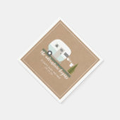 アドベンチャーヴィンテージトレーラーキャンパーボーイベビーシャワー スタンダードカクテルナプキン (角)