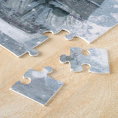 アドベンチャー冬の雪の嵐ヴィンテージ ジグソーパズル (側面)