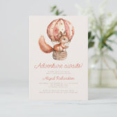 アドベンチャー待ちのキュートなリスQRコードベビーシャワー 招待状 (スタンド正面)