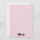アドベンチャー待ちウッドランドベアーピンク赤ちゃんシャワー 招待状 (裏面)