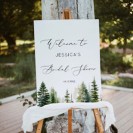 アドベンチャー待ちウッドランド松の木のブライダル歓迎 ポスター