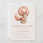 アドベンチャー待ちカワイリスQRコードベビーシャワー 招待状 (正面)