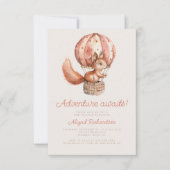 アドベンチャー待ちカワイリスQRコードベビーシャワー 招待状 (正面)